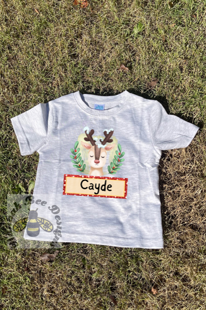 Boys Name Christmas Reindeer Tee