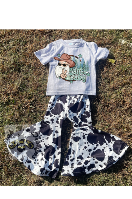 Girls Cow Print Christmas Set