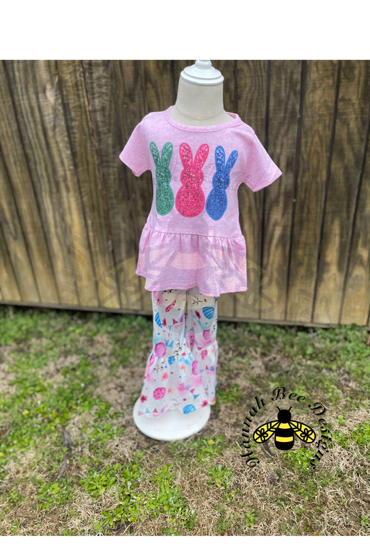 Faux Glitter Bunny Baby Bells Set