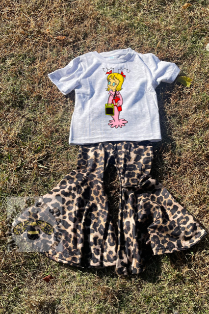 Girls Cheetah Cindy Lou Who Christmas Set