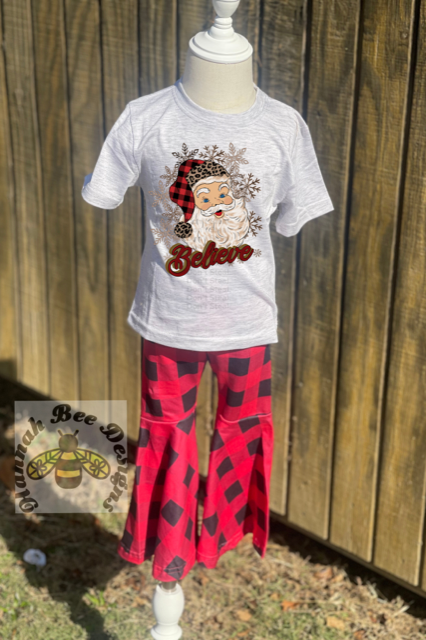 Buffalo Plaid Girls Christmas Set