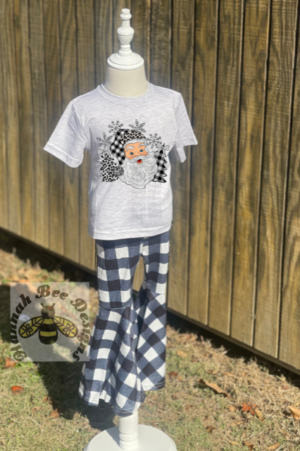 Buffalo Plaid in Black Girls Christmas Set