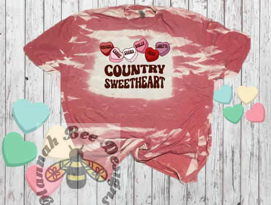 Country Sweetheart Striped Bleach Tee