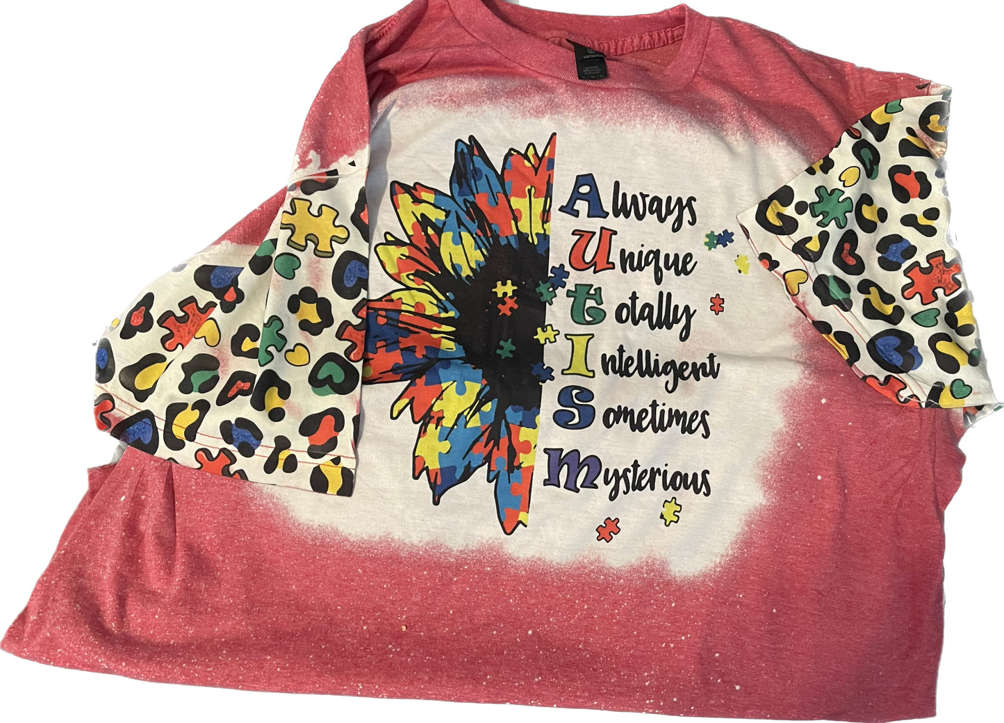 Always Unique Autism Tee with Sleeve Design